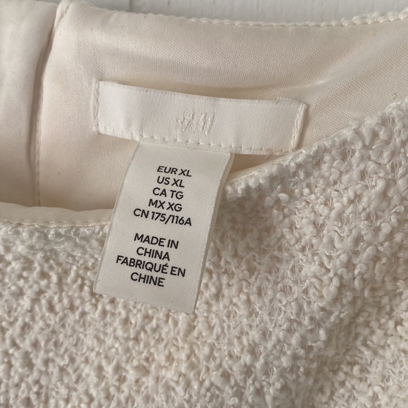 H&M White Textured-weave Corset Top XL - Picture 3 of 5